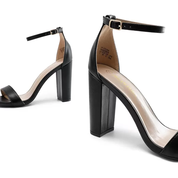 imageDREAM PAIRS Womens HiChunk High Heel Pump SandalsBlack Pu