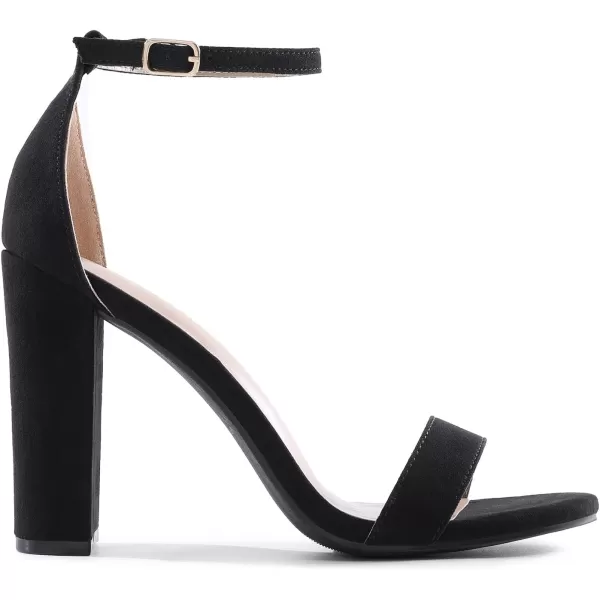 imageDREAM PAIRS Womens HiChunk High Heel Pump SandalsBlack Suede