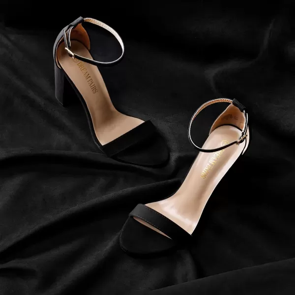 imageDREAM PAIRS Womens HiChunk High Heel Pump SandalsBlack Suede