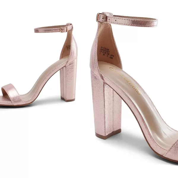 imageDREAM PAIRS Womens HiChunk High Heel Pump SandalsChampagne Pearl