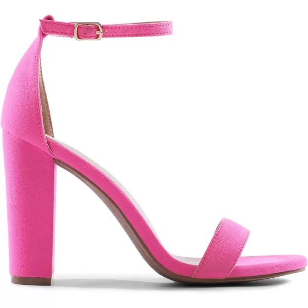 imageDREAM PAIRS Womens HiChunk High Heel Pump SandalsFuchsia Suede