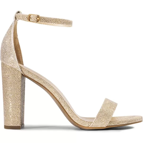 imageDREAM PAIRS Womens HiChunk High Heel Pump SandalsGold Glitter