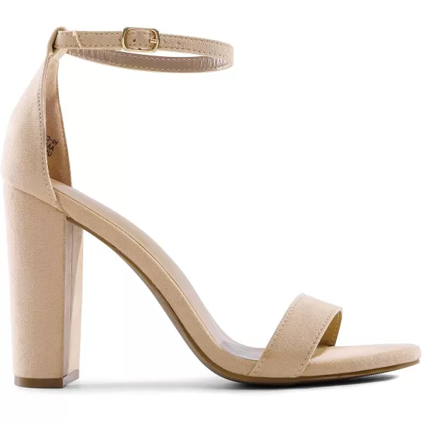 imageDREAM PAIRS Womens HiChunk High Heel Pump SandalsNude Suede