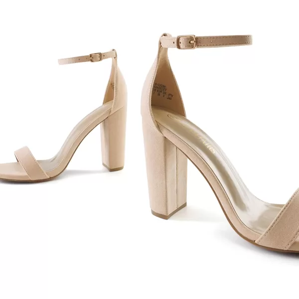 imageDREAM PAIRS Womens HiChunk High Heel Pump SandalsNude Suede