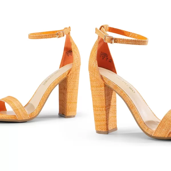 imageDREAM PAIRS Womens HiChunk High Heel Pump SandalsOrangewoven