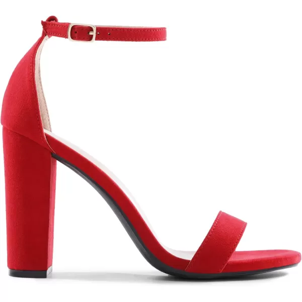 imageDREAM PAIRS Womens HiChunk High Heel Pump SandalsRed Suede