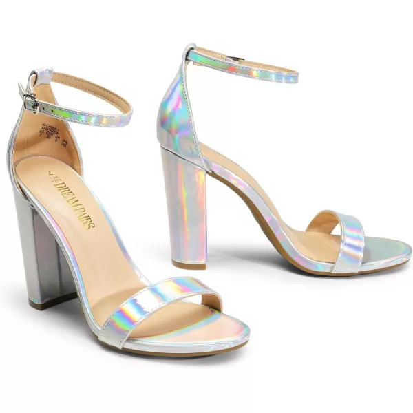 imageDREAM PAIRS Womens HiChunk High Heel Pump SandalsSilverpu