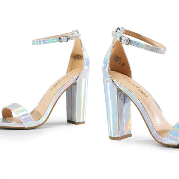 imageDREAM PAIRS Womens HiChunk High Heel Pump SandalsSilverpu
