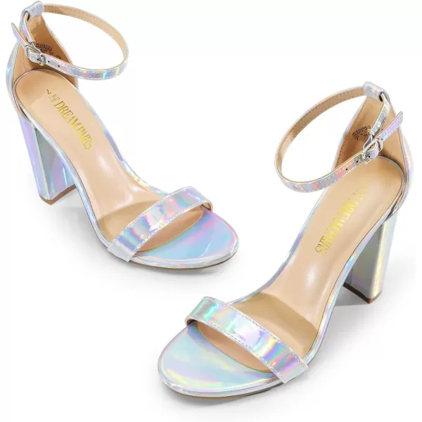 imageDREAM PAIRS Womens HiChunk High Heel Pump SandalsSilverpu
