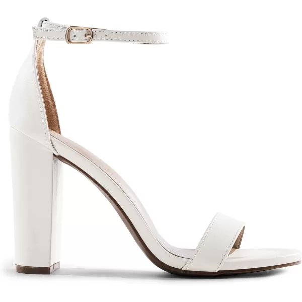 imageDREAM PAIRS Womens HiChunk High Heel Pump SandalsWhite Pu