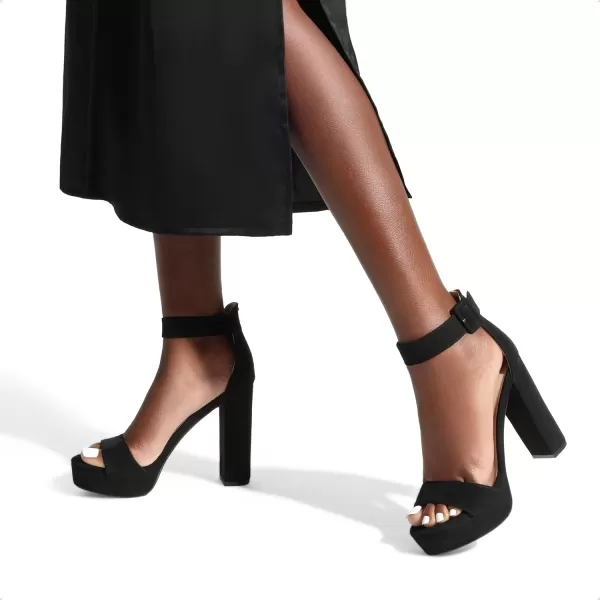 imageDREAM PAIRS Womens HiLo High Heel Platform Pump SandalsBlackNubuck