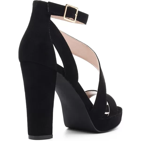 imageDREAM PAIRS Womens HiLo High Heel Platform Pump SandalsBlacksuede N