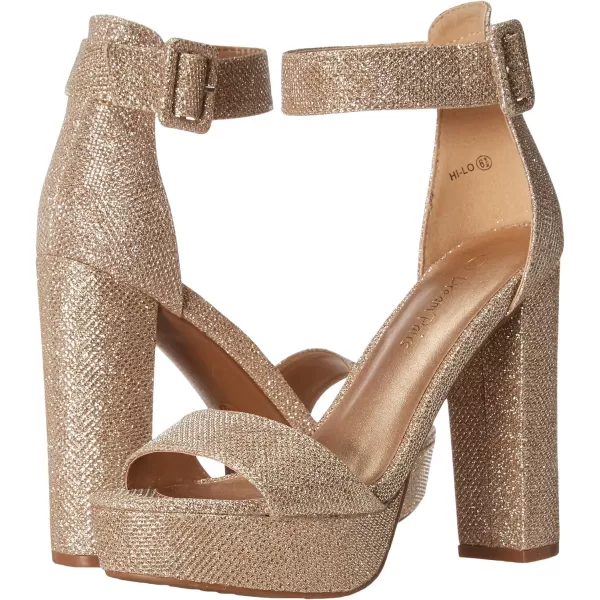 imageDREAM PAIRS Womens HiLo High Heel Platform Pump SandalsGoldGlitter