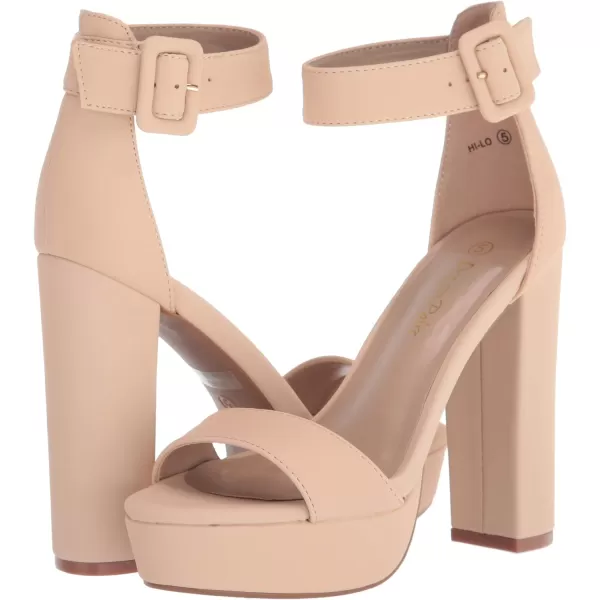 imageDREAM PAIRS Womens HiLo High Heel Platform Pump SandalsNudeNubuck