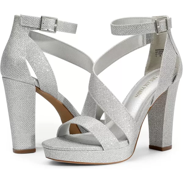 imageDREAM PAIRS Womens HiLo High Heel Platform Pump SandalsSilver N