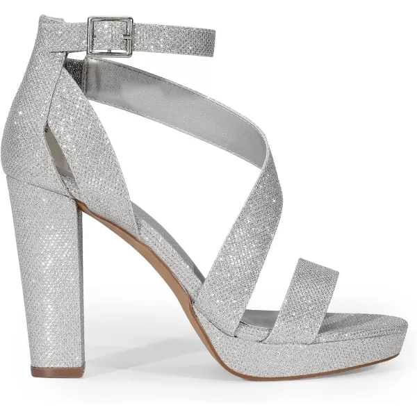 imageDREAM PAIRS Womens HiLo High Heel Platform Pump SandalsSilver N
