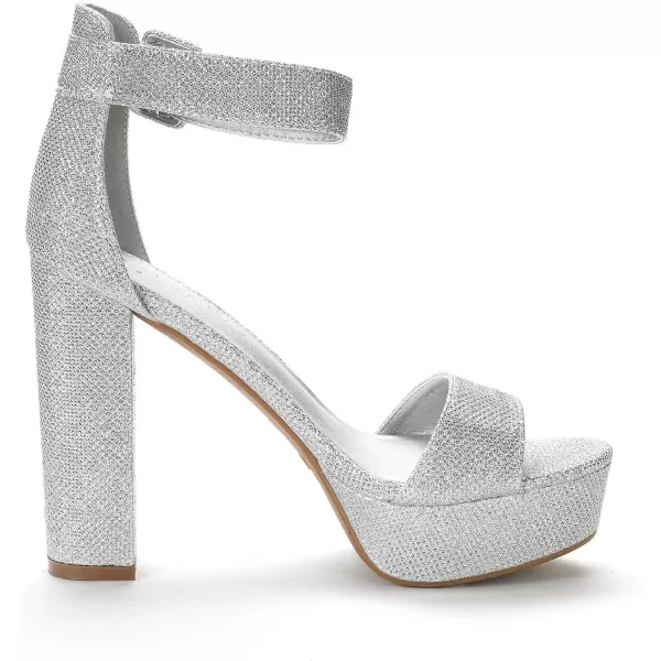 imageDREAM PAIRS Womens HiLo High Heel Platform Pump SandalsSilverGlitter