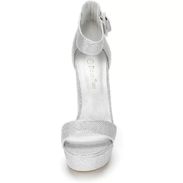imageDREAM PAIRS Womens HiLo High Heel Platform Pump SandalsSilverGlitter