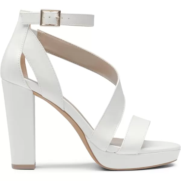 imageDREAM PAIRS Womens HiLo High Heel Platform Pump SandalsWhitePu N