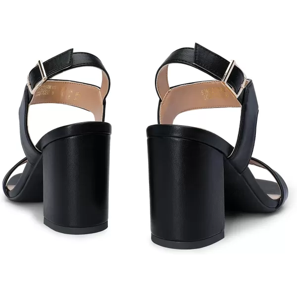 imageDREAM PAIRS Womens High Chunky Heels Square Toe Block Ankle Strap Dress Comfort SandalsBlack
