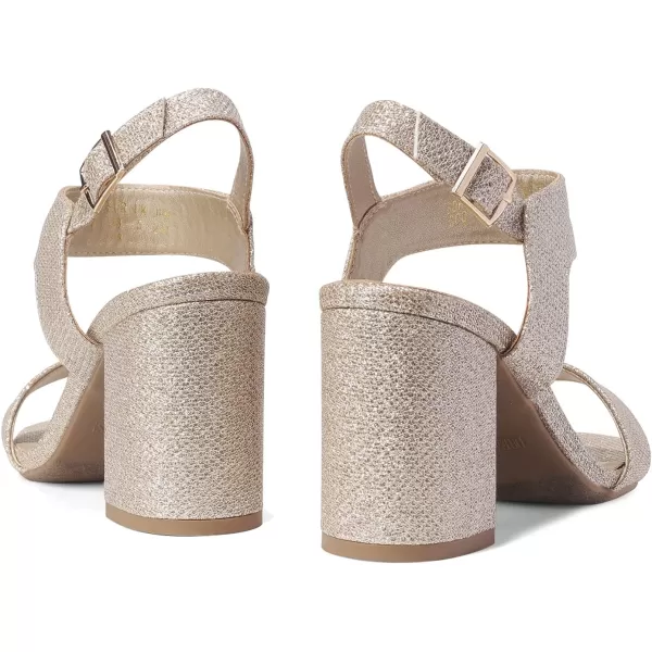 imageDREAM PAIRS Womens High Chunky Heels Square Toe Block Ankle Strap Dress Comfort SandalsGoldglitter