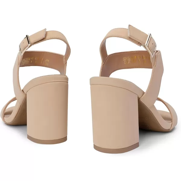 imageDREAM PAIRS Womens High Chunky Heels Square Toe Block Ankle Strap Dress Comfort SandalsNudenubuck