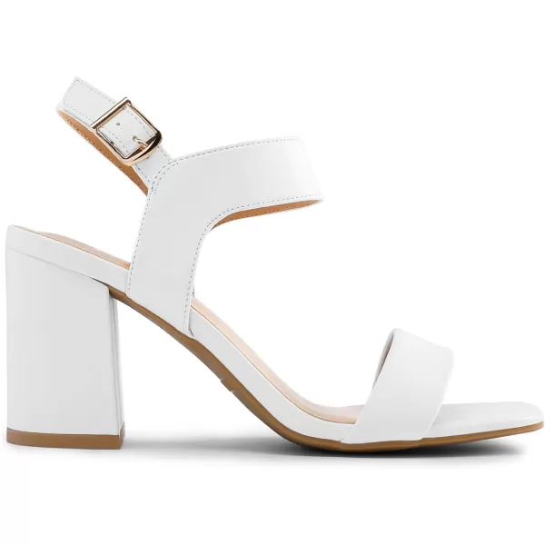 imageDREAM PAIRS Womens High Chunky Heels Square Toe Block Ankle Strap Dress Comfort SandalsWhite