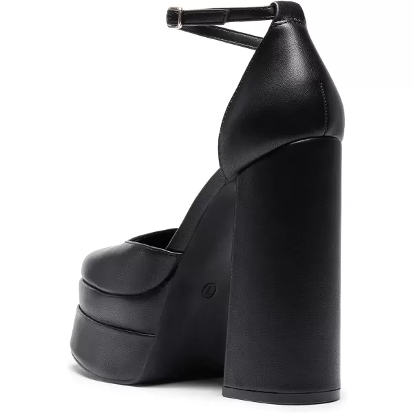 imageDREAM PAIRS Womens High Chunky Platform Closed Toe Block Heels Square Toe Ankle Strap Dress Wedding Party Pumps ShoesBlack