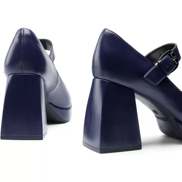 imageDREAM PAIRS Womens High Chunky Platform Closed Toe Mary Jane Block Heels Square Toe Strappy Dress Wedding Party Pumps ShoesNavypu