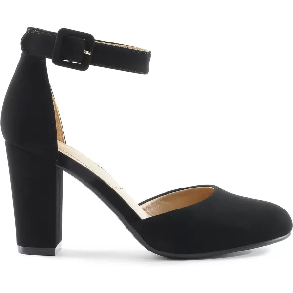 imageDREAM PAIRS Womens High Heel Closed Toe Chunky Wedding Pumps ShoesBlack Nubuck