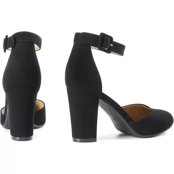 imageDREAM PAIRS Womens High Heel Closed Toe Chunky Wedding Pumps ShoesBlack Nubuck