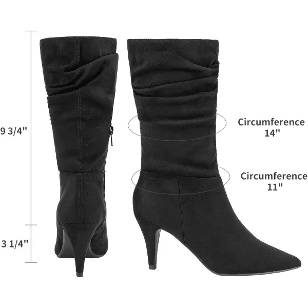 imageDREAM PAIRS Womens High Heel Mid Calf BootsBlackK