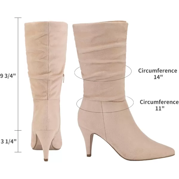 imageDREAM PAIRS Womens High Heel Mid Calf BootsNudeK