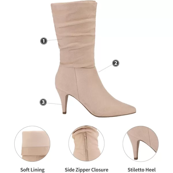 imageDREAM PAIRS Womens High Heel Mid Calf BootsNudeK