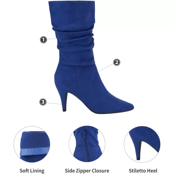 imageDREAM PAIRS Womens High Heel Mid Calf BootsRoyal BlueK