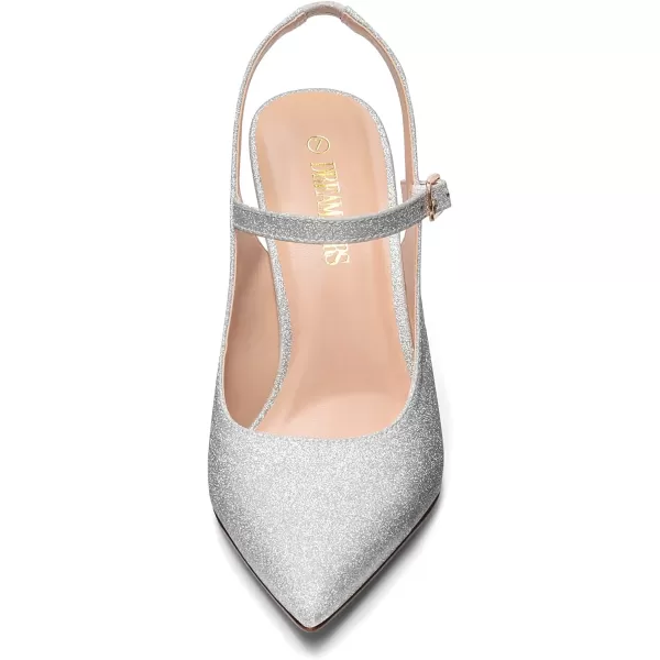 imageDREAM PAIRS Womens High Heels Closed Toe Stiletto Sexy Pointed Toe Dress Wedding Party Pumps ShoesSilver