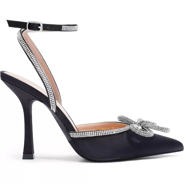 imageDREAM PAIRS Womens High Heels Destiny Closed Toe Strappy Heels Sexy Rhinestone Ankle Strap Pumps Wedding Bridal Party Dress ShoesBlack
