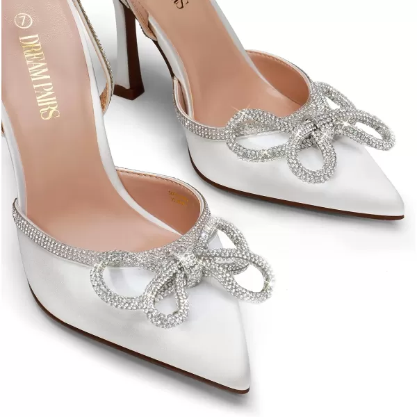 imageDREAM PAIRS Womens High Heels Destiny Closed Toe Strappy Heels Sexy Rhinestone Ankle Strap Pumps Wedding Bridal Party Dress ShoesWhite