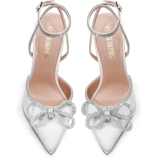 imageDREAM PAIRS Womens High Heels Destiny Closed Toe Strappy Heels Sexy Rhinestone Ankle Strap Pumps Wedding Bridal Party Dress ShoesWhite