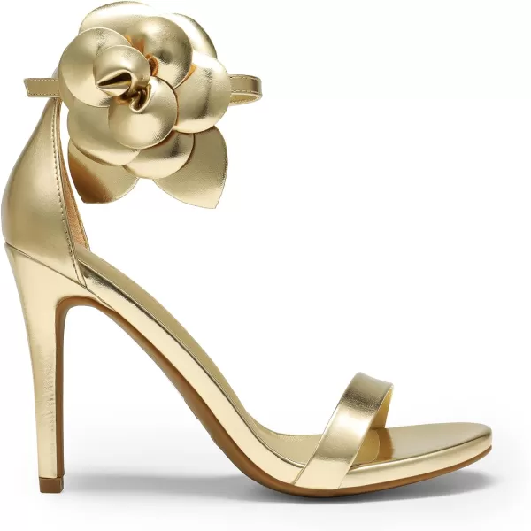 imageDREAM PAIRS Womens High Heels Flower Ankle Strap Stilettos Round Open Toe Dressy Sexy SandalsGoldpu