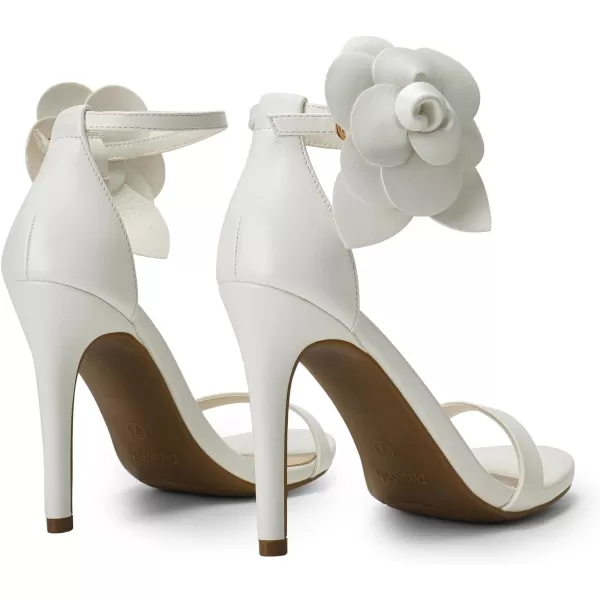 imageDREAM PAIRS Womens High Heels Flower Ankle Strap Stilettos Round Open Toe Dressy Sexy SandalsWhitepu
