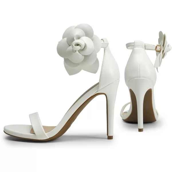 imageDREAM PAIRS Womens High Heels Flower Ankle Strap Stilettos Round Open Toe Dressy Sexy SandalsWhitepu