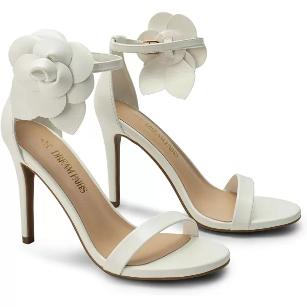 imageDREAM PAIRS Womens High Heels Flower Ankle Strap Stilettos Round Open Toe Dressy Sexy SandalsWhitepu