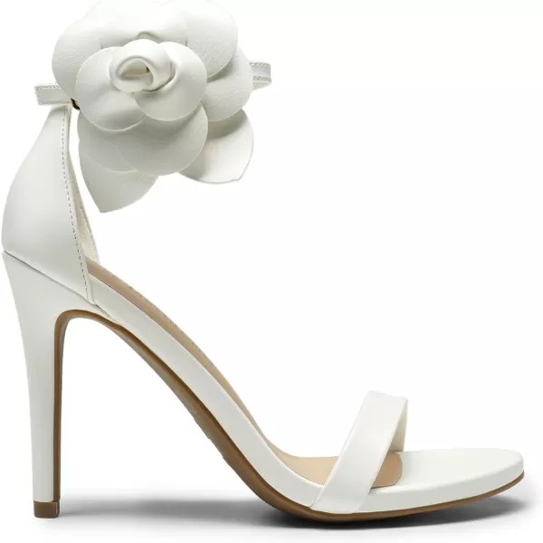 imageDREAM PAIRS Womens High Heels Flower Ankle Strap Stilettos Round Open Toe Dressy Sexy SandalsWhitepu