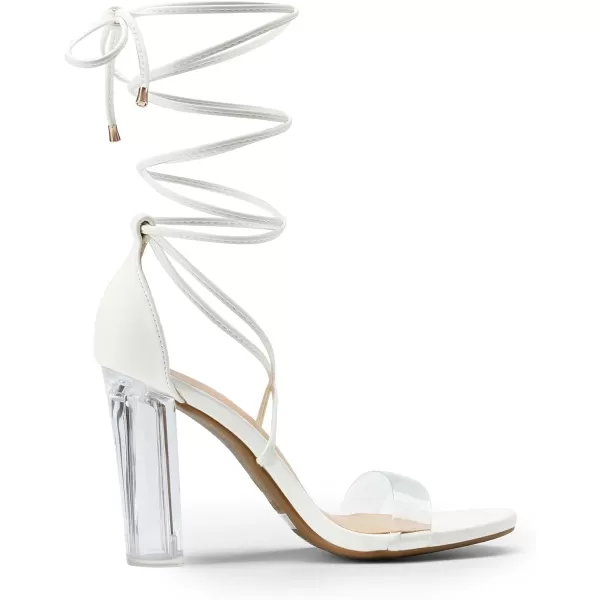 imageDREAM PAIRS Womens High Heels Lace Up Chunky Block Heels Strappy Sexy Open Toe Heels Pumps SandalsWhitepu
