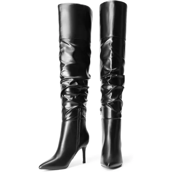 imageDREAM PAIRS Womens High Heels Over The Knee Boots Thigh High Pointed Toe Stiletto Long Fall Sexy BootsBlackpu