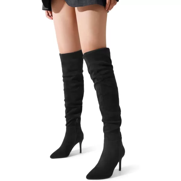 imageDREAM PAIRS Womens High Heels Over The Knee Boots Thigh High Pointed Toe Stiletto Long Fall Sexy BootsBlacksuede