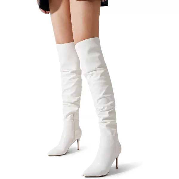imageDREAM PAIRS Womens High Heels Over The Knee Boots Thigh High Pointed Toe Stiletto Long Fall Sexy BootsWhitepu