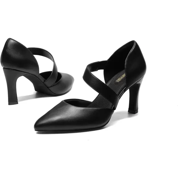 imageDREAM PAIRS Womens High Heels Pumps Dress Closed Pointed Toe Comfortable DOrsay Pumps Shoes for Work Office Wedding DancingBlackpu