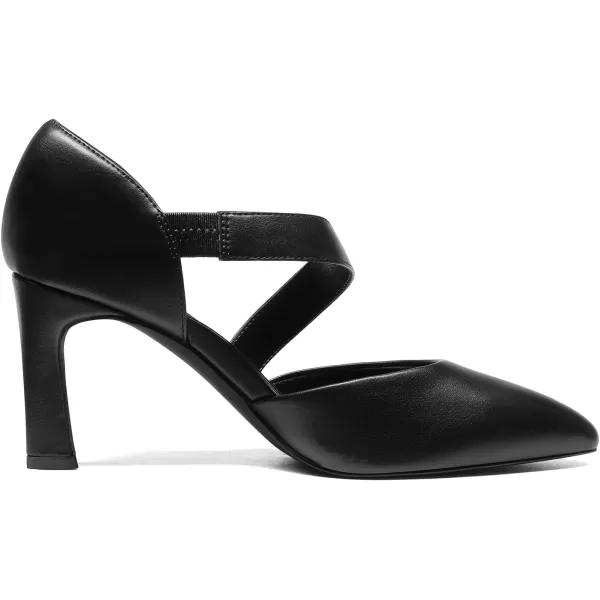 imageDREAM PAIRS Womens High Heels Pumps Dress Closed Pointed Toe Comfortable DOrsay Pumps Shoes for Work Office Wedding DancingBlackpu